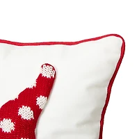 Glitzhome® 3D Heavy Cotton Knitted Gnome Throw Pillow