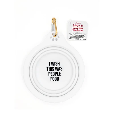 White Collapsible Pet Bowl by Fab Finds