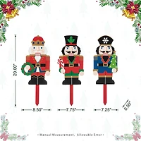 Glitzhome® Wooden Nutcracker Yard Stake Set