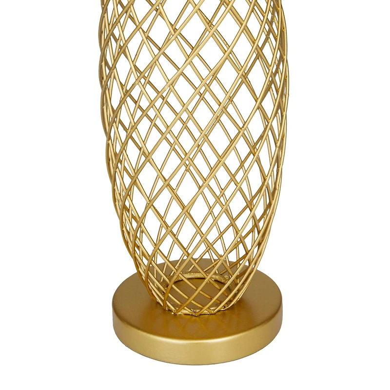 Gold Metal Glam Sculpture, 16" x 4" x 5"