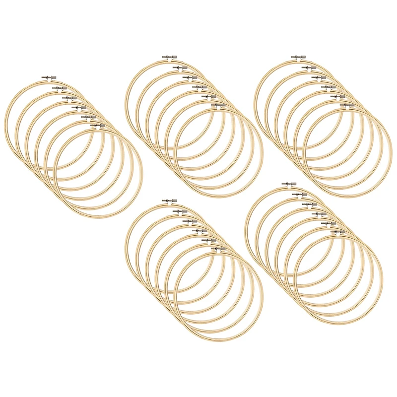 30 Pack: 7" Wooden Embroidery Hoop by Loops & Threads™