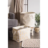 DII® Medium Round Gold Dots Polyester Bin