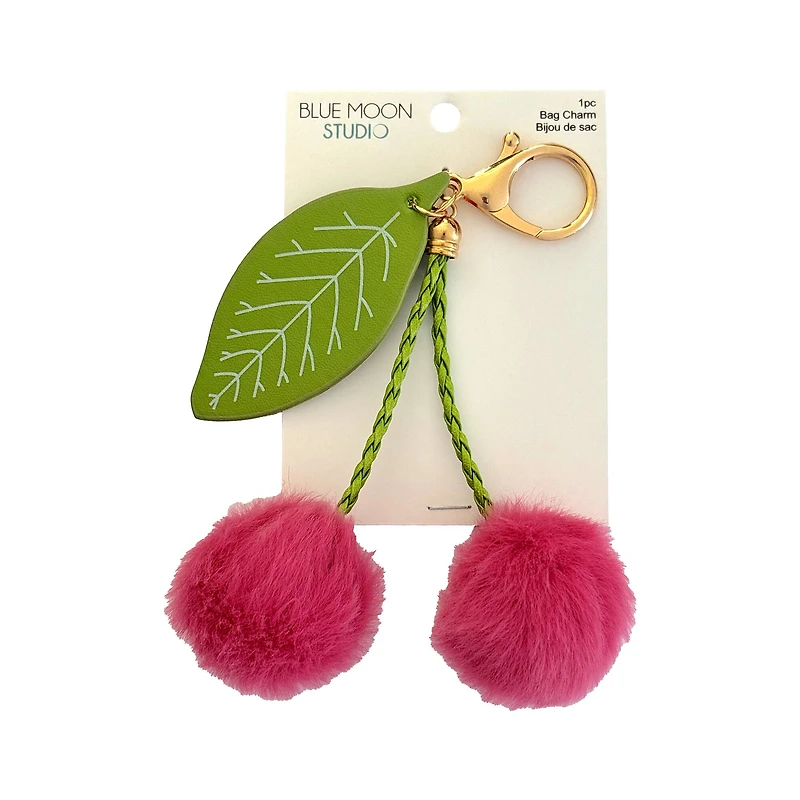 Blue Moon Studio™ Fuzzy Cherry Bag Charm