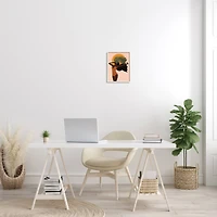 Stupell Industries Female Holding Tropical Monstera Leaf under Sun in White Frame Wall Art
