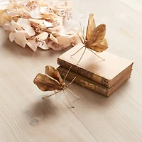Golden Brown Leaf Butterfly Shelf Sitter Set