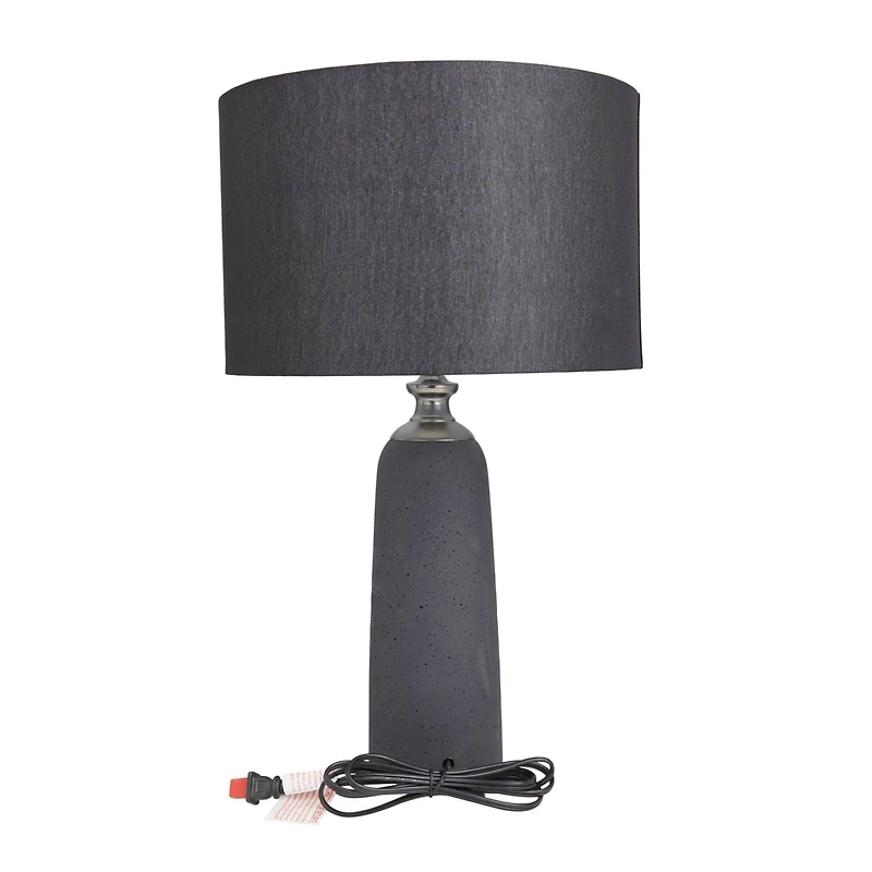 Brown Cement Modern Table Lamp, 23" x 14" x 14"