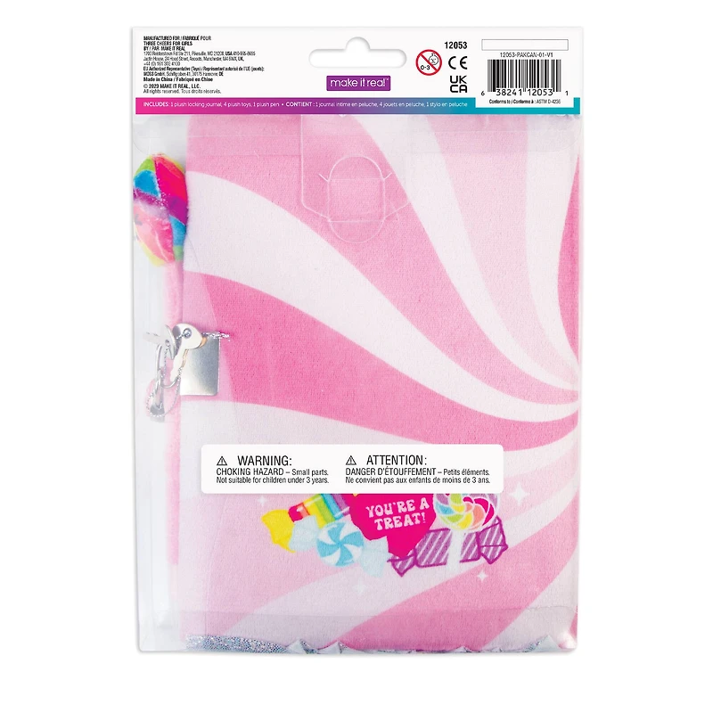 Make It Real™ 3C4G Candy Plush Pocket Locking Journal Set