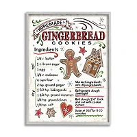Stupell Industries Homemade Gingerbread Cookies Recipe Canvas Wall Art