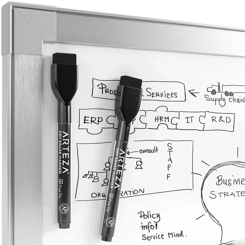 Arteza® Black Fine Tip Magnetic Dry Erase Markers, 36ct.