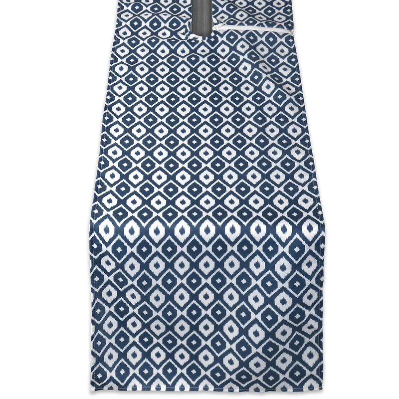 Blue Ikat Outdoor Table Runner With Zipper 14" x 108"