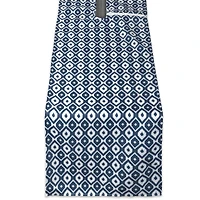 Blue Ikat Outdoor Table Runner With Zipper 14" x 108"