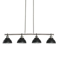 Hello Honey® Robert Stevenson Lighting Walsh Metal 4-Light Linear Chandelier with Shades