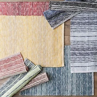 DII® Variegated Stripe Handwoven Recycled Yarn Rug