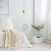 Lalia Home 10" Medium Metal Crystal Round Orb Table Lamp