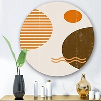 Designart - Abstract Minimal Sun and Moon In Earth Tones III