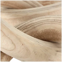 20" Cream Wood Chain 3-Link Sculpture with Natural Wood Grain