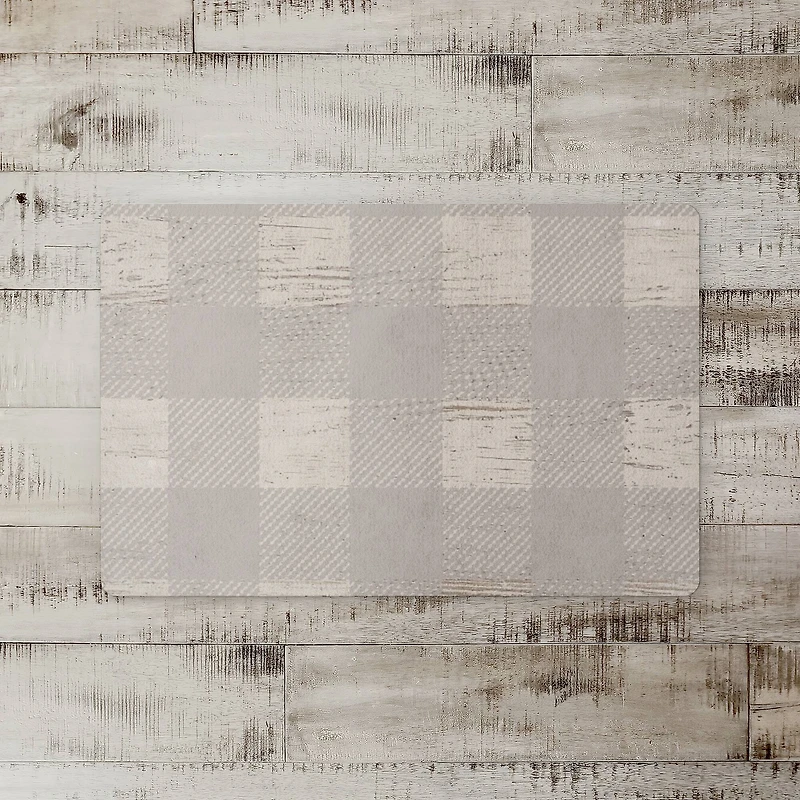 Gray Buffalo Check Floor Mat