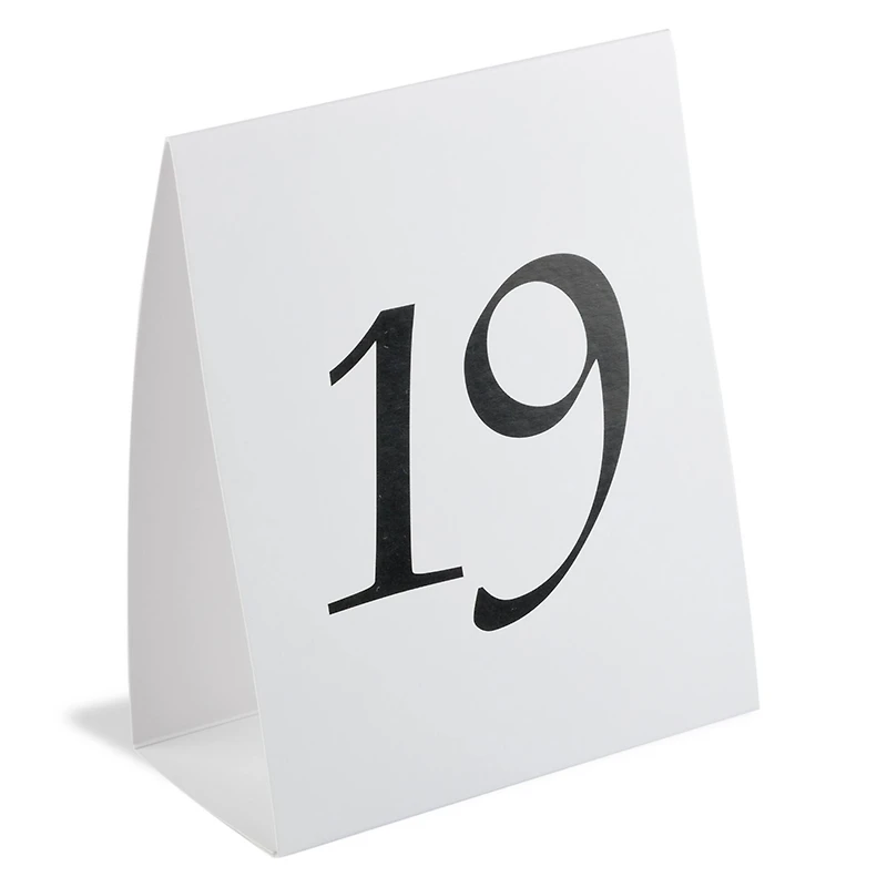 JAM Paper 4" x 5" White with Black Calligraphy Font 13-24 Table Number Tent Cards, 2 Packs of 12