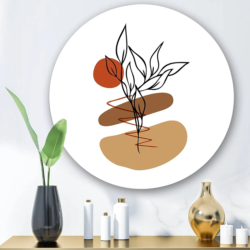 Designart - Elementary Shapes With Abstract Flowers Plants II