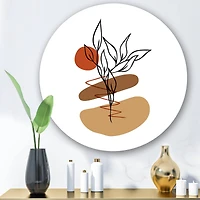 Designart - Elementary Shapes With Abstract Flowers Plants II