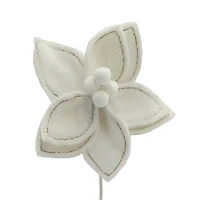 22.5" White Glitter Poinsettia Stem by Ashland®