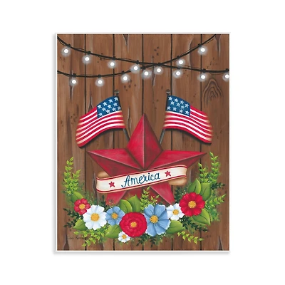 Stupell Industries Americana Country Garland Wall Plaque Art