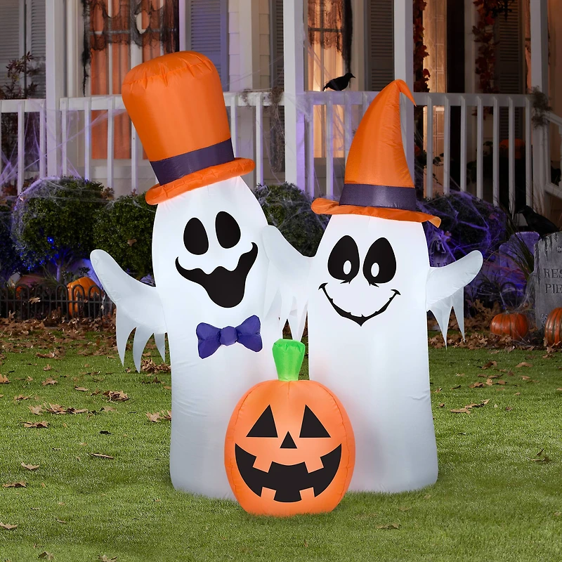 5.5ft. Airblown® Inflatable Halloween Creepy Ghosts & Pumpkin Scene