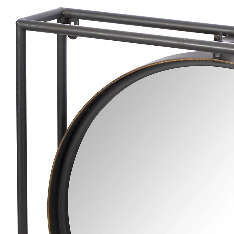 52" Gray Metal Modern Wall Mirror