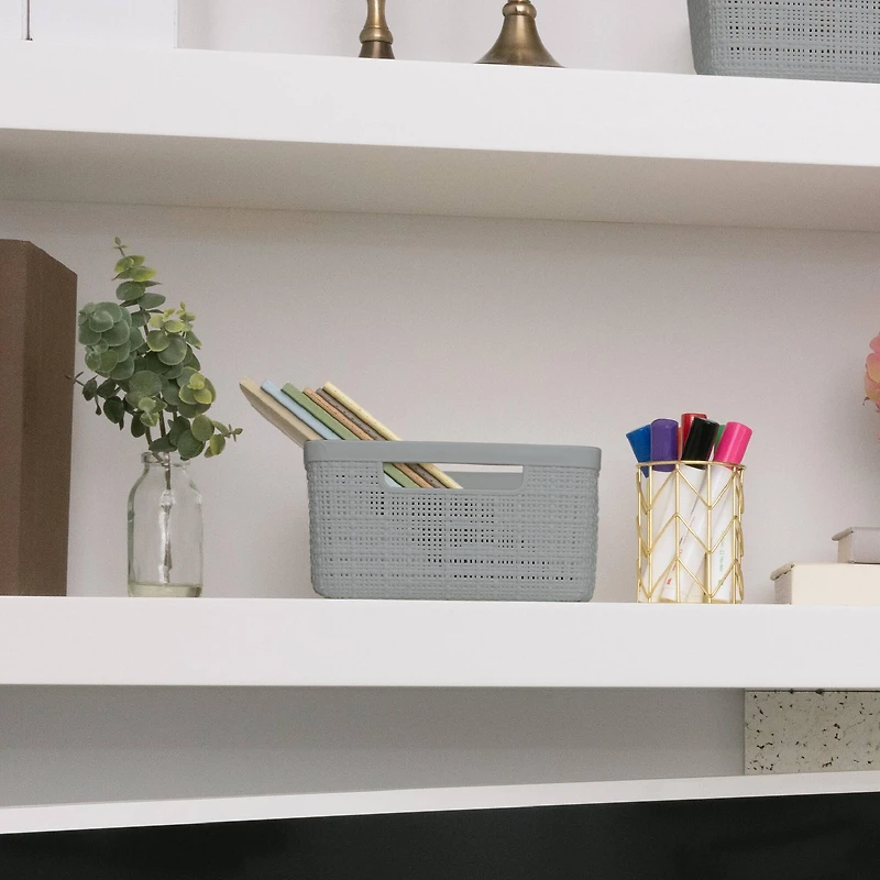 Curver® Jute Gray Plastic Storage Basket Organizer