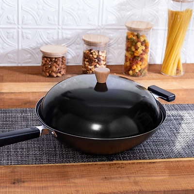 Honey Can Do 14'' Joyce Chen Classic Series Carbon Steel Wok Lid with Birch Knob