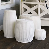 Household Essentials 24.5" White Woven Pedestal