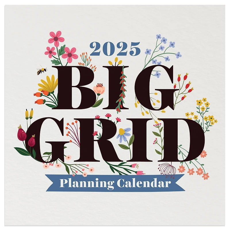 TF Publishing 2025 Big Grid-Floral Mini Calendar