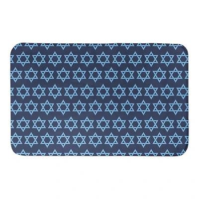 Designs Direct Blue Star Of David Pattern Bath Mat, 34" x 21"