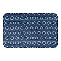 Designs Direct Blue Star Of David Pattern Bath Mat, 34" x 21"