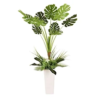 5ft. Artificial Tarovine Tree in White Decorative Pot