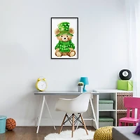 Stupell Industries St. Patty's Day Bear Framed Giclee Wall Art