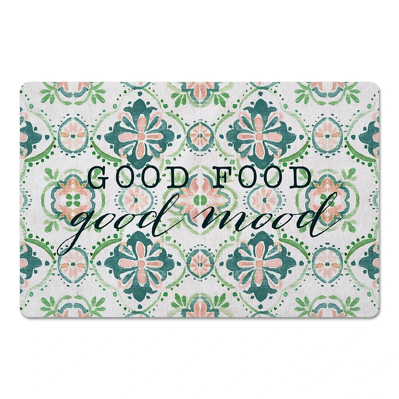 Good Food Good Mood Medallions Floor Mat