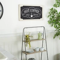 24" Black Hot Coffee Wall Sign