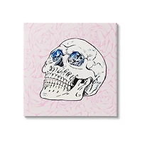 Stupell Industries Pink Roses Crystal Eyes Skull Canvas Wall Art