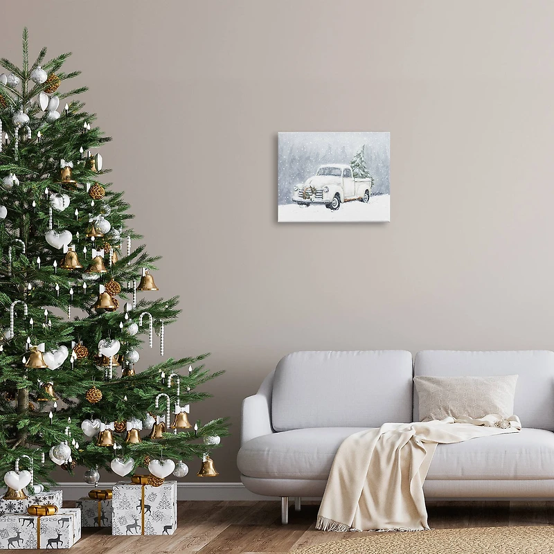 Stupell Industries Seasonal Niveous Snow Truck Scene Canvas Wall Art