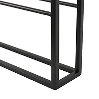 Black Metal Minimalistic 8 Bottle Wall Wine Rack with Open Style Frame