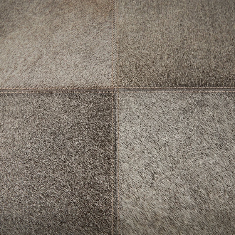 25" Gray Leather Geometric Accent Table with Silver Metal Base