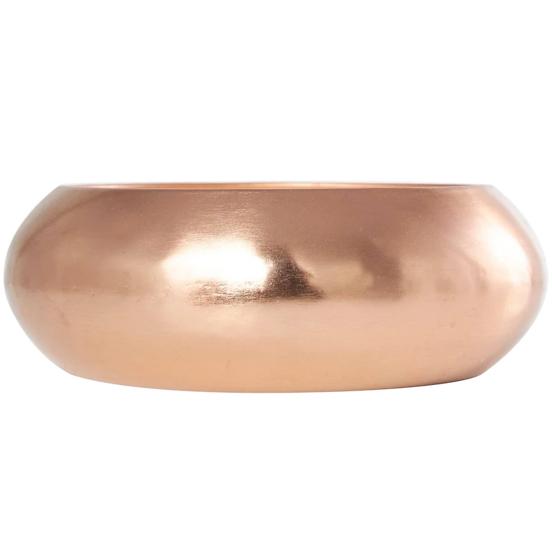 9" White 4-Wick Wax Tropical Breeze Scented Wide Dome Shaped Candle with Copper Container Bowl