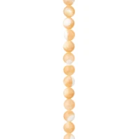 Natural Amber Mother of Pearl Round Beads, 6mm by Bead Landing™
