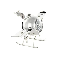 19" Silver Stainless Steel Decorative Airplane Clock