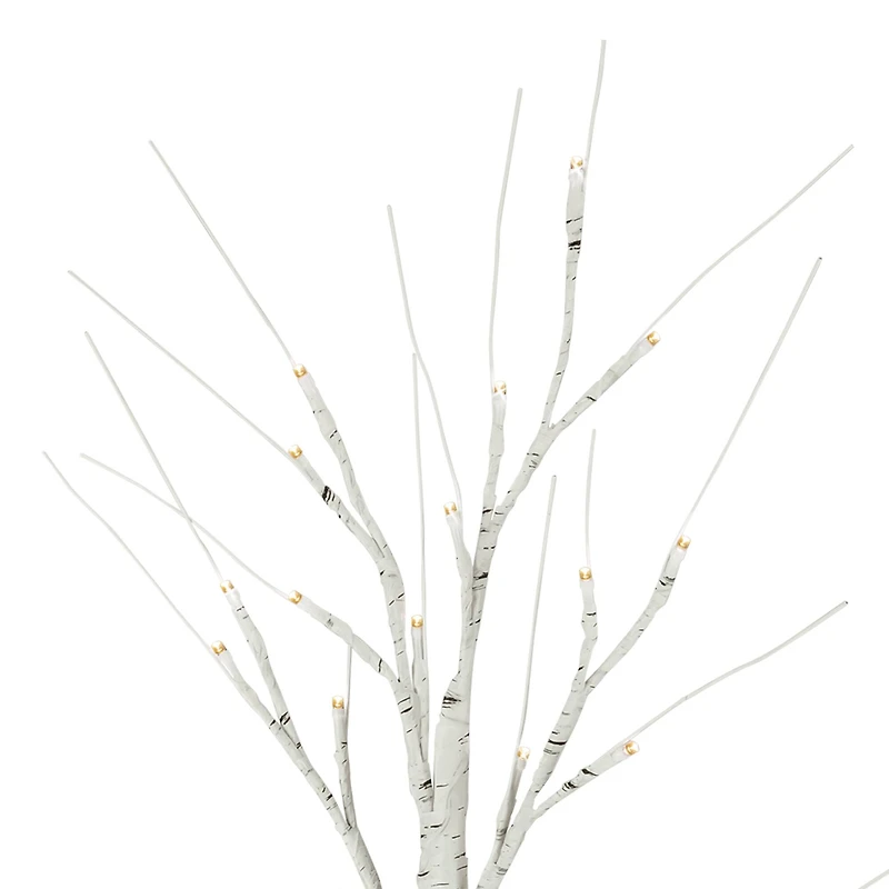 24" LED White Birch Twig Tree Decoration