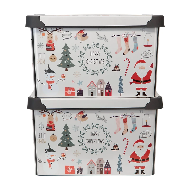 Simplify Happy Christmas Storage Tote Bin