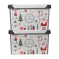 Simplify Happy Christmas Storage Tote Bin