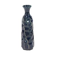 Tall Blue Stoneware Modern Vase