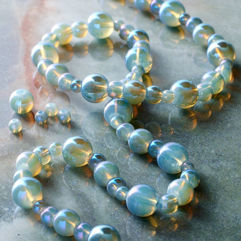 Sapphire Silverite Round Glass Beads by Bead Landing™
